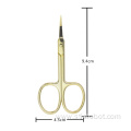 Beauty Tool Gold Color Stainless Steel Curved Beauty Eyebrow Scissors